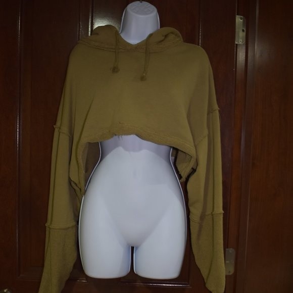 We The Free Tops - We The Free Free People Green Cropped Hoodie Size Large